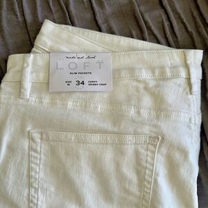 LOFT White Curvy Skinny Crop Jeans